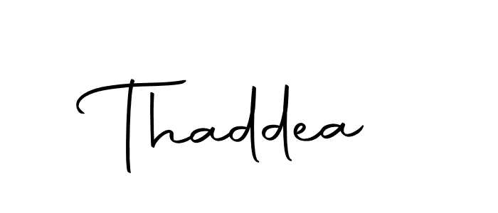 How to make Thaddea name signature. Use Autography-DOLnW style for creating short signs online. This is the latest handwritten sign. Thaddea signature style 10 images and pictures png