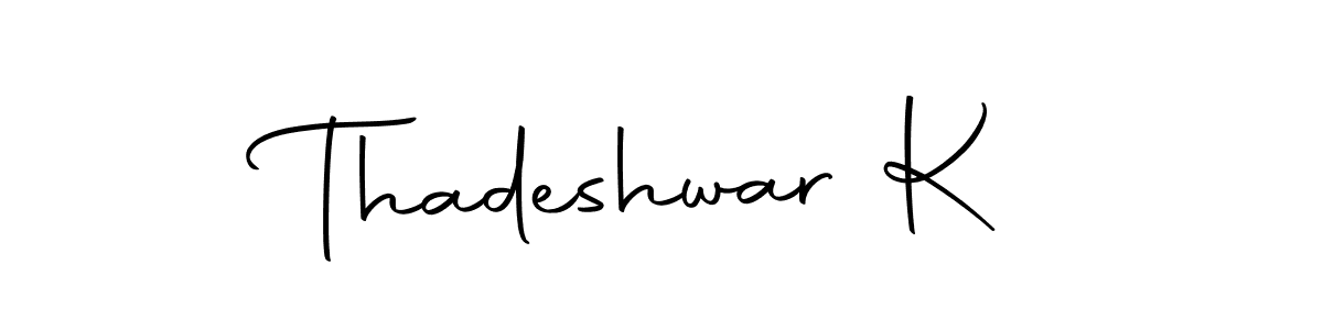 You should practise on your own different ways (Autography-DOLnW) to write your name (Thadeshwar K) in signature. don't let someone else do it for you. Thadeshwar K signature style 10 images and pictures png