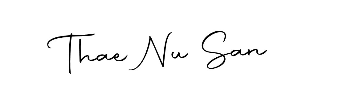 Create a beautiful signature design for name Thae Nu San. With this signature (Autography-DOLnW) fonts, you can make a handwritten signature for free. Thae Nu San signature style 10 images and pictures png