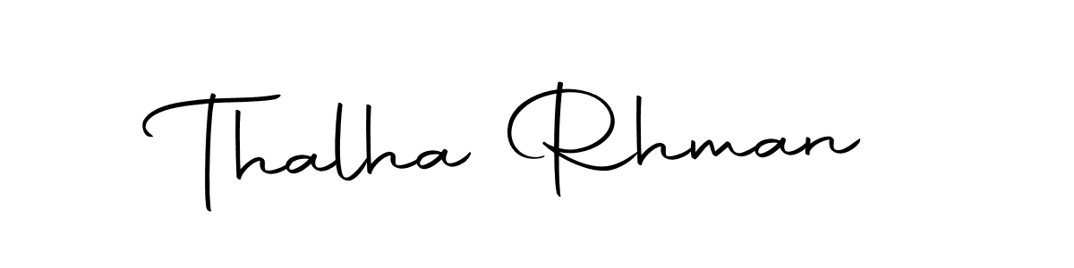 You should practise on your own different ways (Autography-DOLnW) to write your name (Thalha Rhman) in signature. don't let someone else do it for you. Thalha Rhman signature style 10 images and pictures png