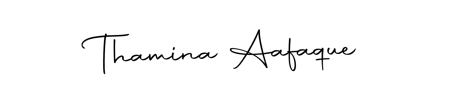 The best way (Autography-DOLnW) to make a short signature is to pick only two or three words in your name. The name Thamina Aafaque include a total of six letters. For converting this name. Thamina Aafaque signature style 10 images and pictures png