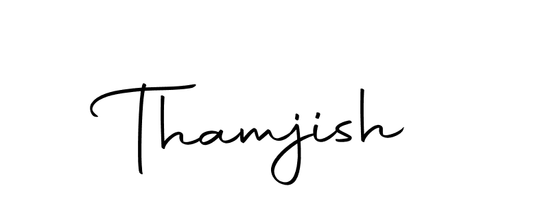 Make a beautiful signature design for name Thamjish. Use this online signature maker to create a handwritten signature for free. Thamjish signature style 10 images and pictures png