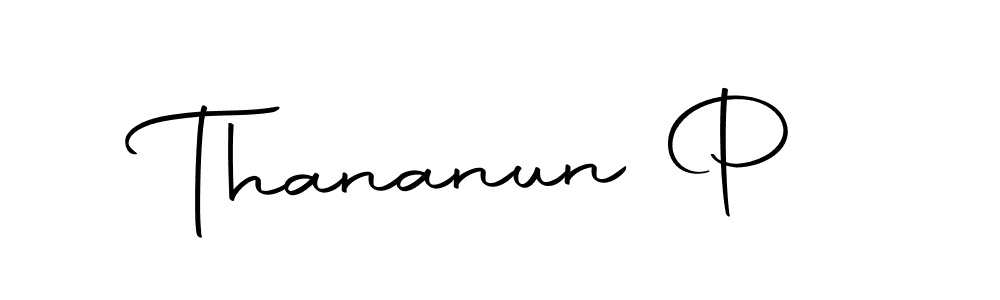 Design your own signature with our free online signature maker. With this signature software, you can create a handwritten (Autography-DOLnW) signature for name Thananun P. Thananun P signature style 10 images and pictures png