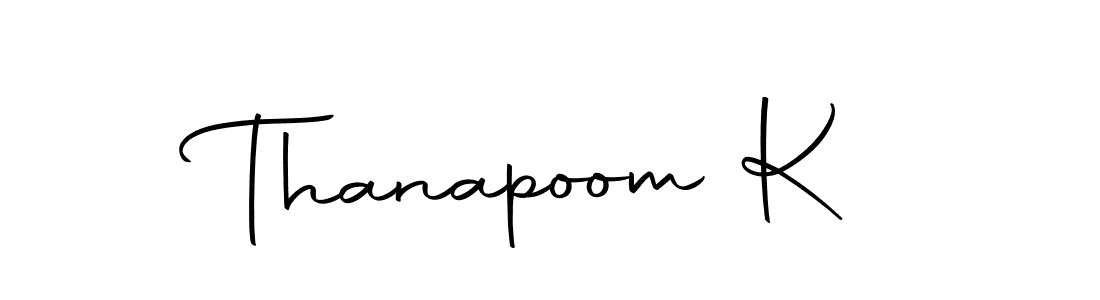 Create a beautiful signature design for name Thanapoom K. With this signature (Autography-DOLnW) fonts, you can make a handwritten signature for free. Thanapoom K signature style 10 images and pictures png