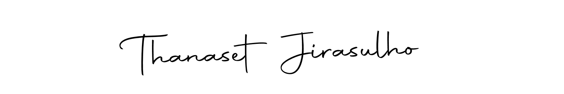 Create a beautiful signature design for name Thanaset Jirasulho. With this signature (Autography-DOLnW) fonts, you can make a handwritten signature for free. Thanaset Jirasulho signature style 10 images and pictures png