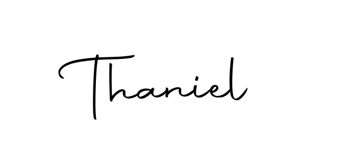 Make a beautiful signature design for name Thaniel. With this signature (Autography-DOLnW) style, you can create a handwritten signature for free. Thaniel signature style 10 images and pictures png