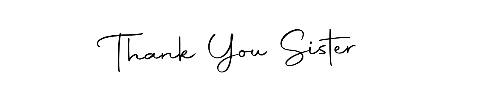 Design your own signature with our free online signature maker. With this signature software, you can create a handwritten (Autography-DOLnW) signature for name Thank You Sister. Thank You Sister signature style 10 images and pictures png