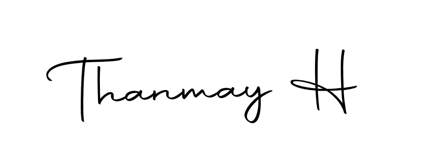 How to make Thanmay H name signature. Use Autography-DOLnW style for creating short signs online. This is the latest handwritten sign. Thanmay H signature style 10 images and pictures png