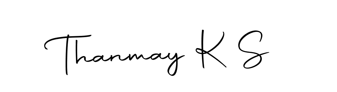 Design your own signature with our free online signature maker. With this signature software, you can create a handwritten (Autography-DOLnW) signature for name Thanmay K S. Thanmay K S signature style 10 images and pictures png