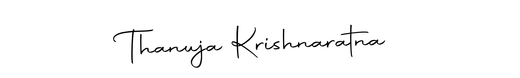 How to make Thanuja Krishnaratna name signature. Use Autography-DOLnW style for creating short signs online. This is the latest handwritten sign. Thanuja Krishnaratna signature style 10 images and pictures png