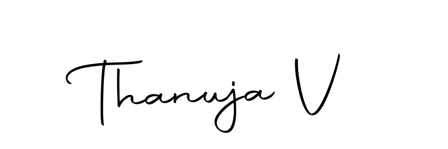 Use a signature maker to create a handwritten signature online. With this signature software, you can design (Autography-DOLnW) your own signature for name Thanuja V. Thanuja V signature style 10 images and pictures png