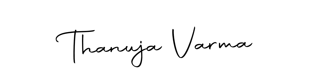 How to make Thanuja Varma name signature. Use Autography-DOLnW style for creating short signs online. This is the latest handwritten sign. Thanuja Varma signature style 10 images and pictures png