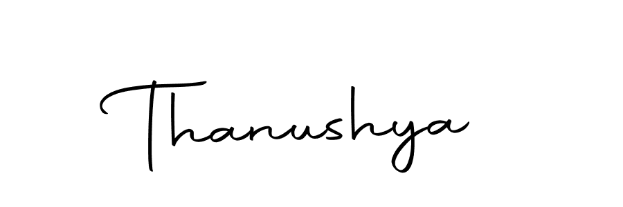 Use a signature maker to create a handwritten signature online. With this signature software, you can design (Autography-DOLnW) your own signature for name Thanushya. Thanushya signature style 10 images and pictures png