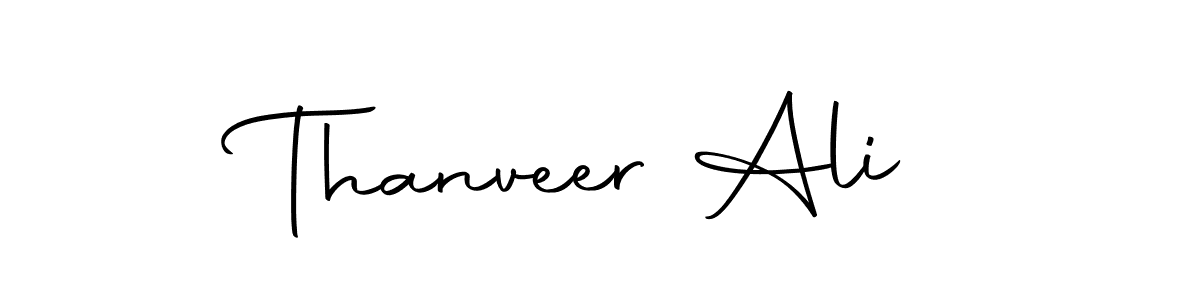 How to make Thanveer Ali name signature. Use Autography-DOLnW style for creating short signs online. This is the latest handwritten sign. Thanveer Ali signature style 10 images and pictures png