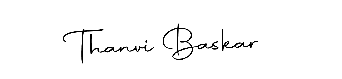 How to make Thanvi Baskar name signature. Use Autography-DOLnW style for creating short signs online. This is the latest handwritten sign. Thanvi Baskar signature style 10 images and pictures png
