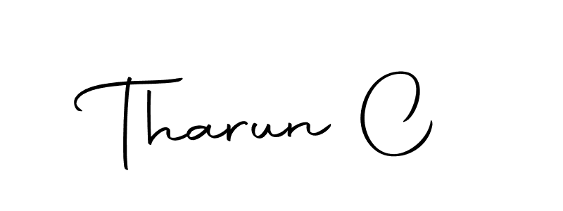 Use a signature maker to create a handwritten signature online. With this signature software, you can design (Autography-DOLnW) your own signature for name Tharun C. Tharun C signature style 10 images and pictures png