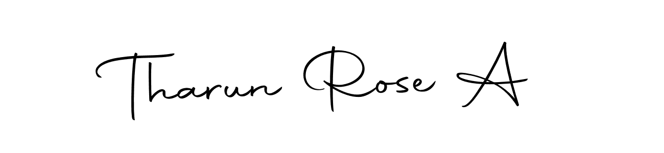 Use a signature maker to create a handwritten signature online. With this signature software, you can design (Autography-DOLnW) your own signature for name Tharun Rose A. Tharun Rose A signature style 10 images and pictures png