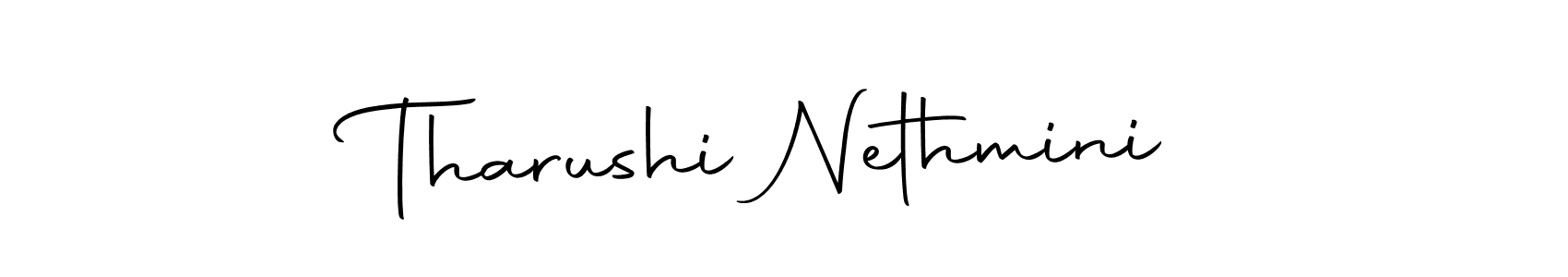 Create a beautiful signature design for name Tharushi Nethmini. With this signature (Autography-DOLnW) fonts, you can make a handwritten signature for free. Tharushi Nethmini signature style 10 images and pictures png