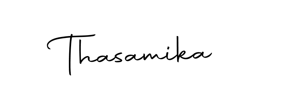 Create a beautiful signature design for name Thasamika. With this signature (Autography-DOLnW) fonts, you can make a handwritten signature for free. Thasamika signature style 10 images and pictures png