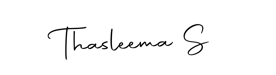 How to make Thasleema S name signature. Use Autography-DOLnW style for creating short signs online. This is the latest handwritten sign. Thasleema S signature style 10 images and pictures png