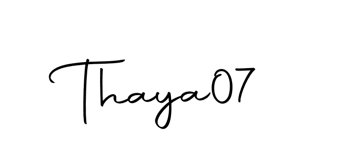 How to make Thaya07 name signature. Use Autography-DOLnW style for creating short signs online. This is the latest handwritten sign. Thaya07 signature style 10 images and pictures png