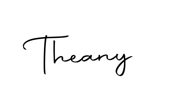 Use a signature maker to create a handwritten signature online. With this signature software, you can design (Autography-DOLnW) your own signature for name Theany. Theany signature style 10 images and pictures png