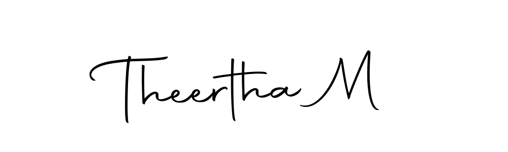 Use a signature maker to create a handwritten signature online. With this signature software, you can design (Autography-DOLnW) your own signature for name Theertha M. Theertha M signature style 10 images and pictures png