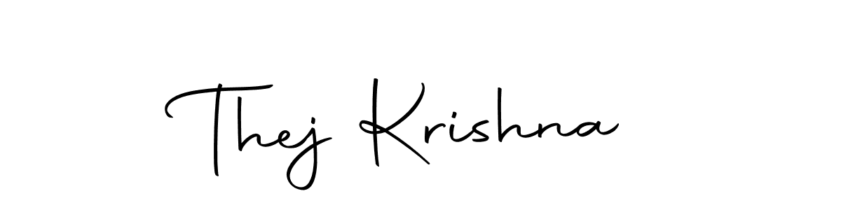 Design your own signature with our free online signature maker. With this signature software, you can create a handwritten (Autography-DOLnW) signature for name Thej Krishna. Thej Krishna signature style 10 images and pictures png