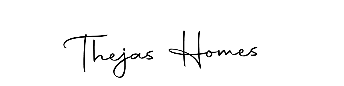 How to make Thejas Homes name signature. Use Autography-DOLnW style for creating short signs online. This is the latest handwritten sign. Thejas Homes signature style 10 images and pictures png