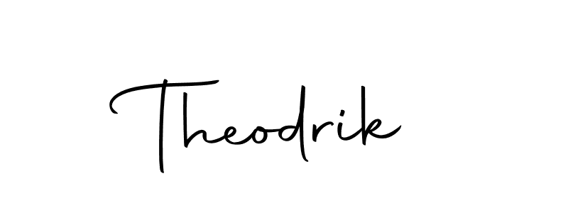 The best way (Autography-DOLnW) to make a short signature is to pick only two or three words in your name. The name Theodrik include a total of six letters. For converting this name. Theodrik signature style 10 images and pictures png