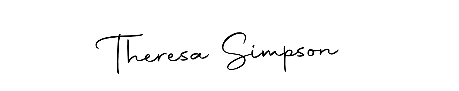 How to make Theresa Simpson name signature. Use Autography-DOLnW style for creating short signs online. This is the latest handwritten sign. Theresa Simpson signature style 10 images and pictures png