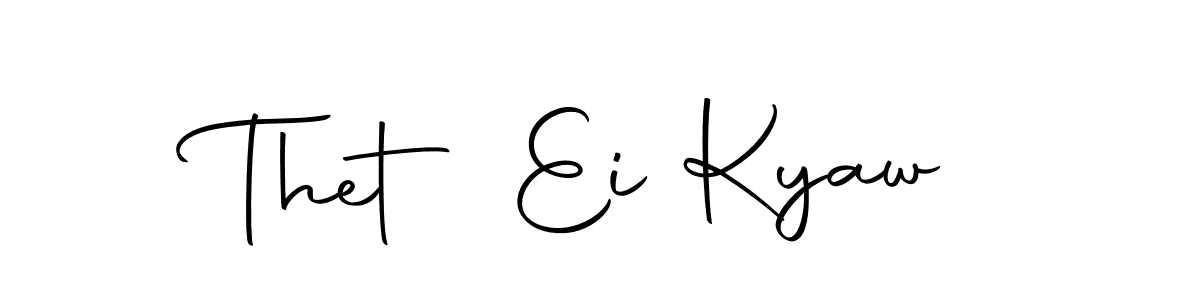 Design your own signature with our free online signature maker. With this signature software, you can create a handwritten (Autography-DOLnW) signature for name Thet Ei Kyaw. Thet Ei Kyaw signature style 10 images and pictures png