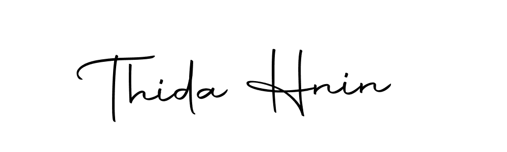 How to make Thida Hnin name signature. Use Autography-DOLnW style for creating short signs online. This is the latest handwritten sign. Thida Hnin signature style 10 images and pictures png