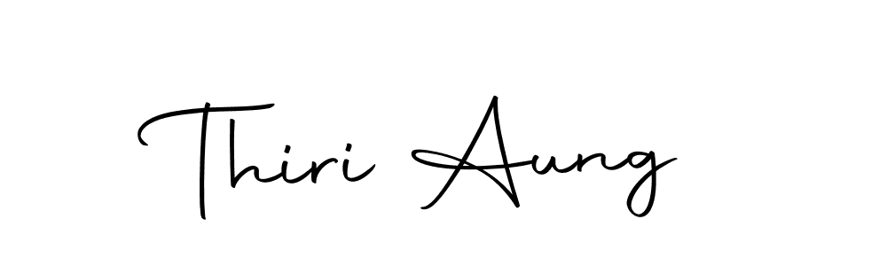 How to make Thiri Aung name signature. Use Autography-DOLnW style for creating short signs online. This is the latest handwritten sign. Thiri Aung signature style 10 images and pictures png