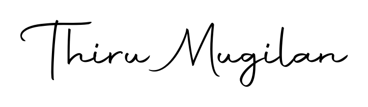 Discover how Thiru Mugilan looks in an executive cursive font (Autography-DOLnW). Perfect for legal documents, invoices, and certificates. Thiru Mugilan signature style 10 images and pictures png