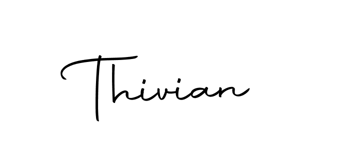 Design your own signature with our free online signature maker. With this signature software, you can create a handwritten (Autography-DOLnW) signature for name Thivian. Thivian signature style 10 images and pictures png