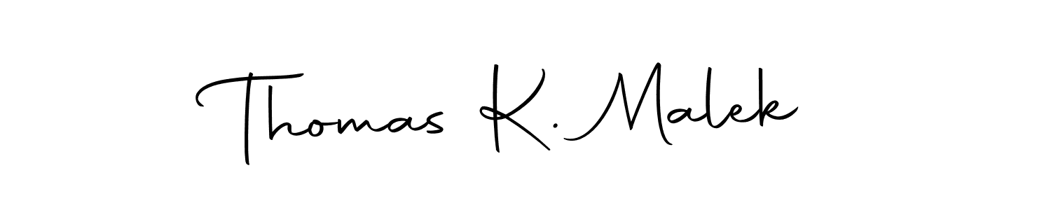 How to make Thomas K. Malek name signature. Use Autography-DOLnW style for creating short signs online. This is the latest handwritten sign. Thomas K. Malek signature style 10 images and pictures png