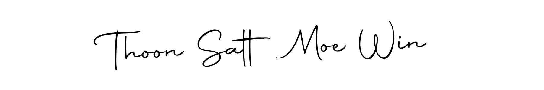 How to make Thoon Satt Moe Win name signature. Use Autography-DOLnW style for creating short signs online. This is the latest handwritten sign. Thoon Satt Moe Win signature style 10 images and pictures png