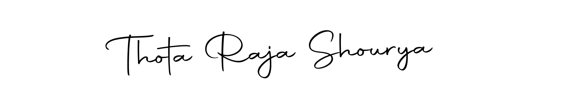 Use a signature maker to create a handwritten signature online. With this signature software, you can design (Autography-DOLnW) your own signature for name Thota Raja Shourya. Thota Raja Shourya signature style 10 images and pictures png