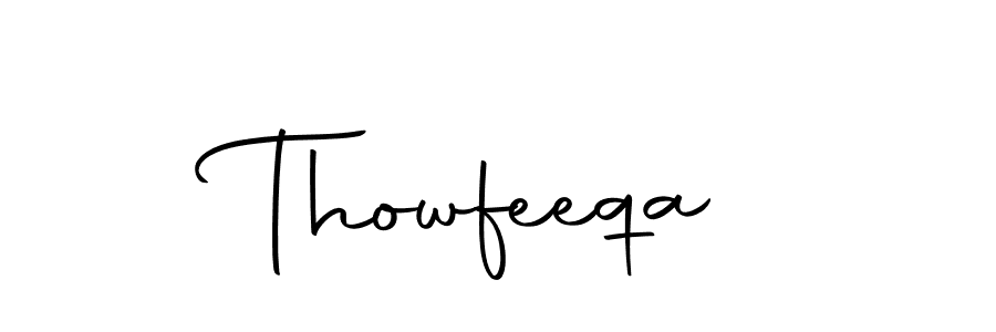 You can use this online signature creator to create a handwritten signature for the name Thowfeeqa. This is the best online autograph maker. Thowfeeqa signature style 10 images and pictures png