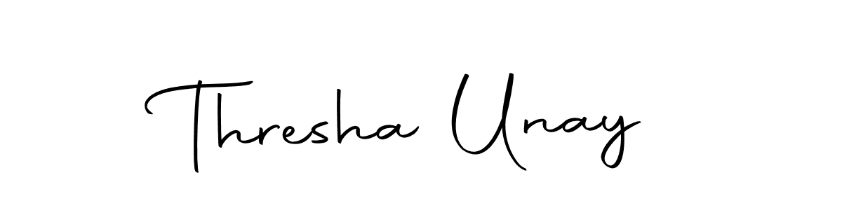 Make a beautiful signature design for name Thresha Unay. Use this online signature maker to create a handwritten signature for free. Thresha Unay signature style 10 images and pictures png