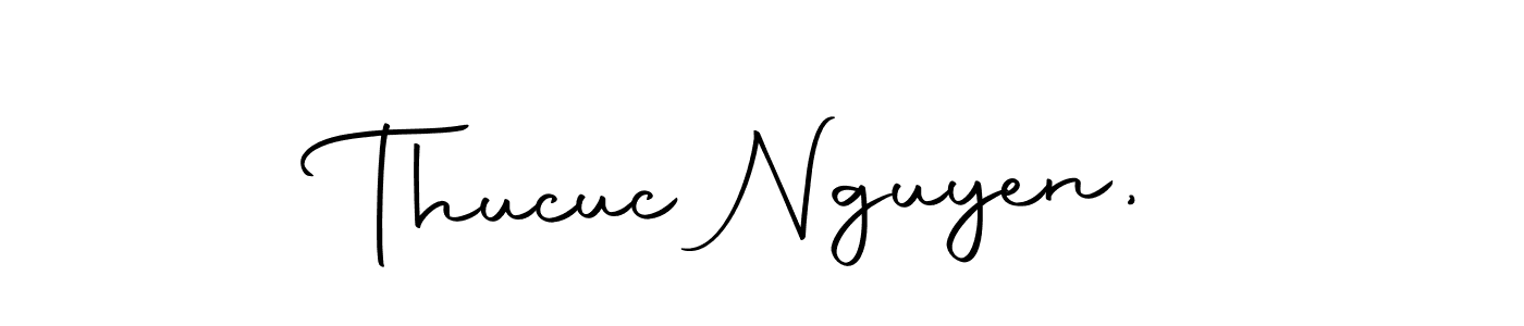 The best way (Autography-DOLnW) to make a short signature is to pick only two or three words in your name. The name Thucuc Nguyen, include a total of six letters. For converting this name. Thucuc Nguyen, signature style 10 images and pictures png