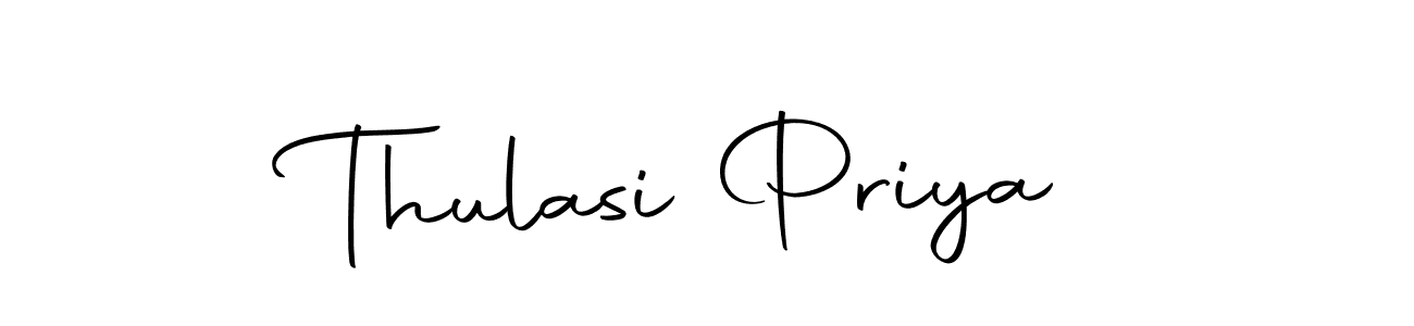 How to make Thulasi Priya name signature. Use Autography-DOLnW style for creating short signs online. This is the latest handwritten sign. Thulasi Priya signature style 10 images and pictures png