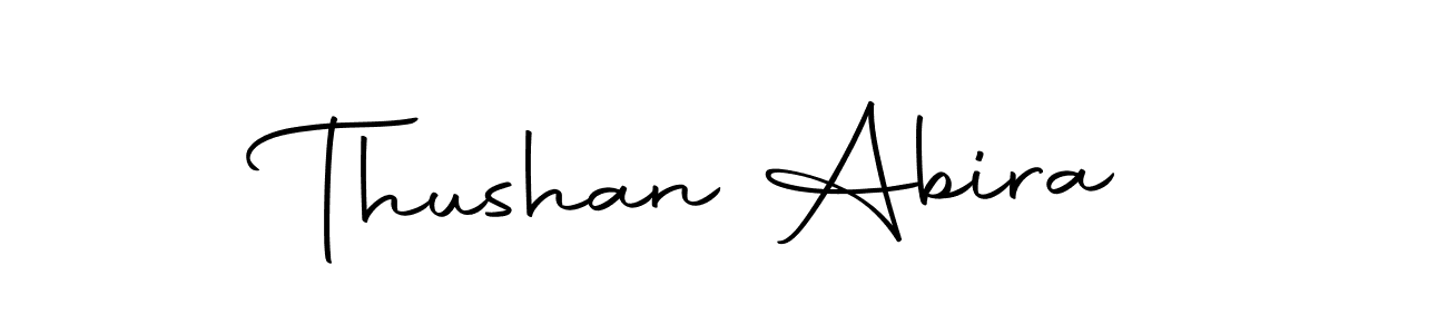 Create a beautiful signature design for name Thushan Abira. With this signature (Autography-DOLnW) fonts, you can make a handwritten signature for free. Thushan Abira signature style 10 images and pictures png