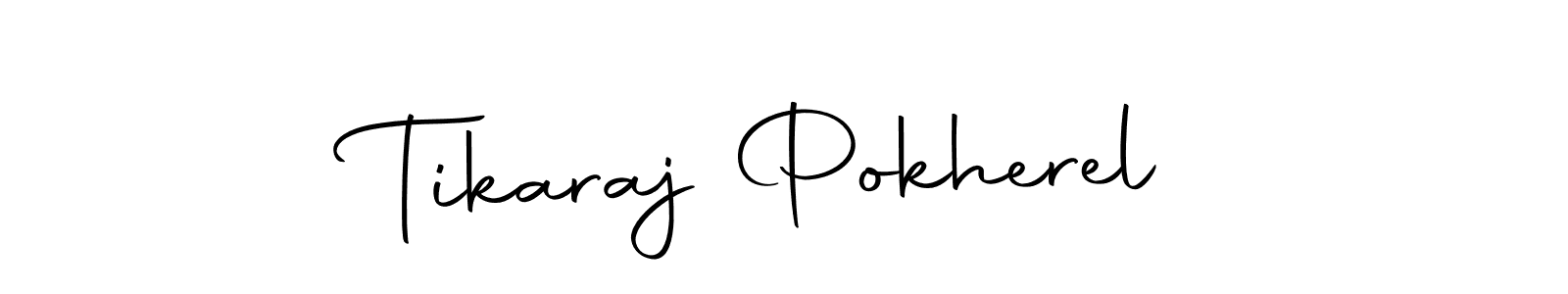 How to make Tikaraj Pokherel name signature. Use Autography-DOLnW style for creating short signs online. This is the latest handwritten sign. Tikaraj Pokherel signature style 10 images and pictures png