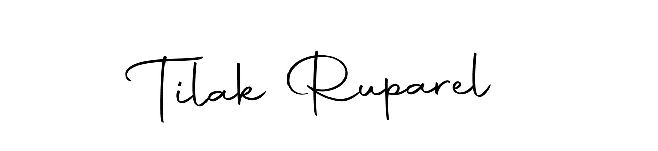 Create a beautiful signature design for name Tilak Ruparel. With this signature (Autography-DOLnW) fonts, you can make a handwritten signature for free. Tilak Ruparel signature style 10 images and pictures png