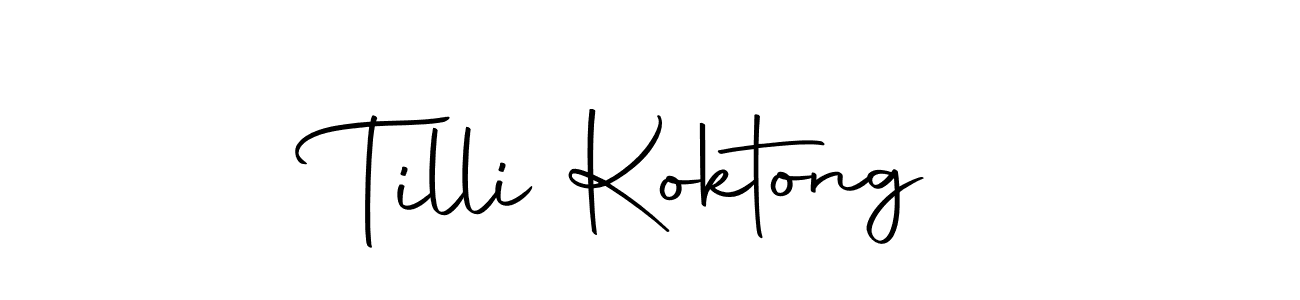 The best way (Autography-DOLnW) to make a short signature is to pick only two or three words in your name. The name Tilli Koktong include a total of six letters. For converting this name. Tilli Koktong signature style 10 images and pictures png