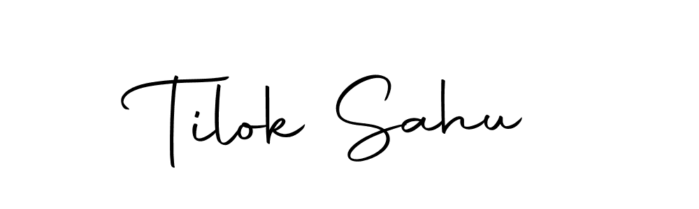 How to make Tilok Sahu name signature. Use Autography-DOLnW style for creating short signs online. This is the latest handwritten sign. Tilok Sahu signature style 10 images and pictures png