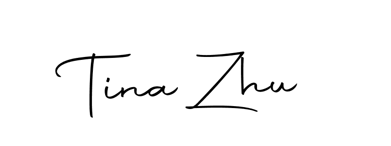 How to make Tina Zhu name signature. Use Autography-DOLnW style for creating short signs online. This is the latest handwritten sign. Tina Zhu signature style 10 images and pictures png