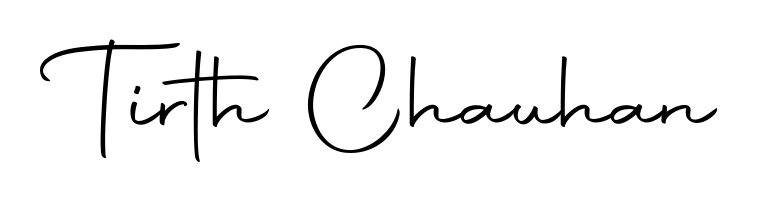 Create an unforgettable impression when signing with Tirth Chauhan name styled in Autography-DOLnW typography. 100% free online generator. Tirth Chauhan signature style 10 images and pictures png
